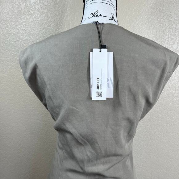 Zara army green twist front cutout mini dress size M chic baddie party bodycon - Picture 13 of 16